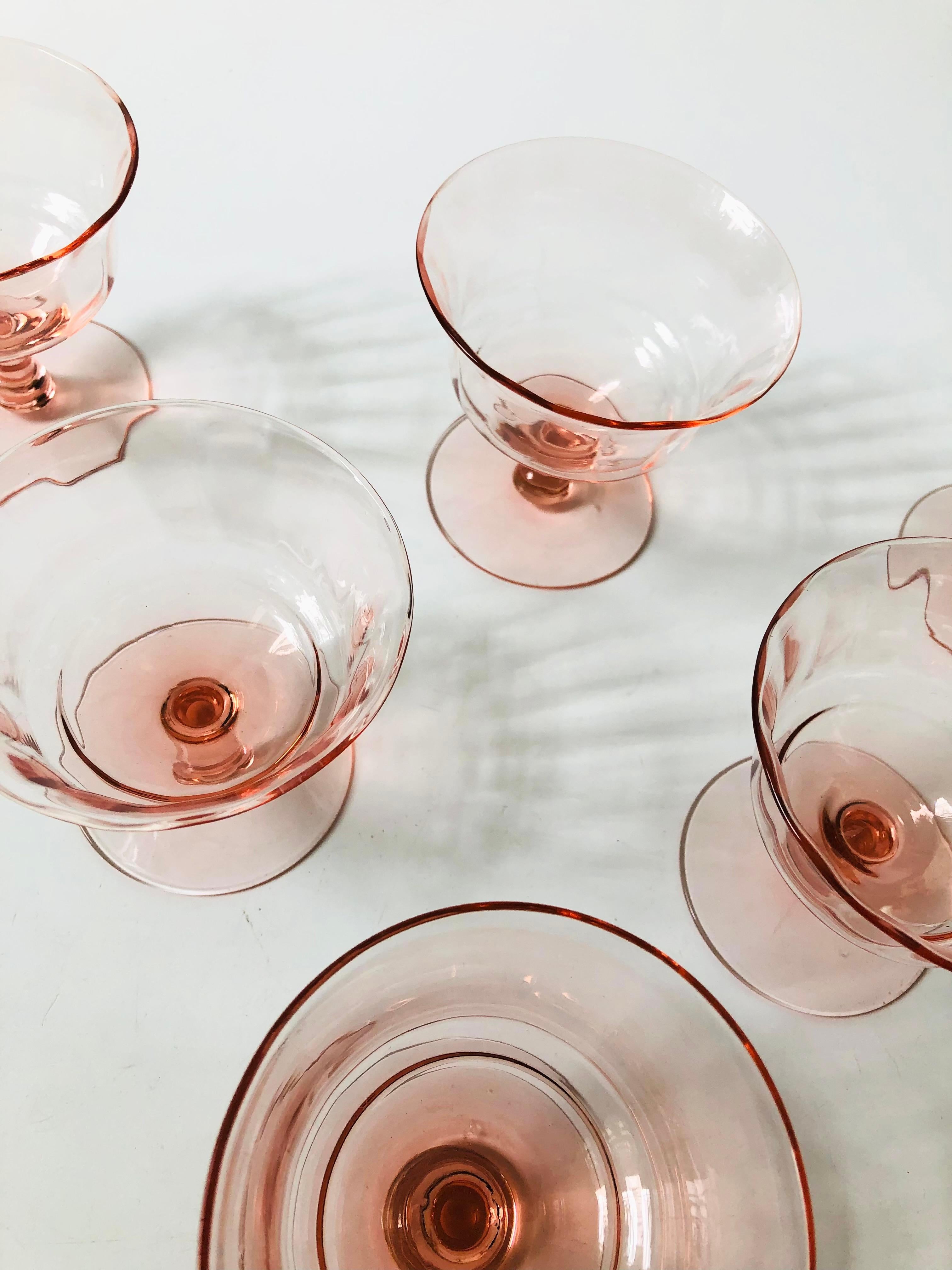 Blush Pink Coupe Glasses, Set of 6 2