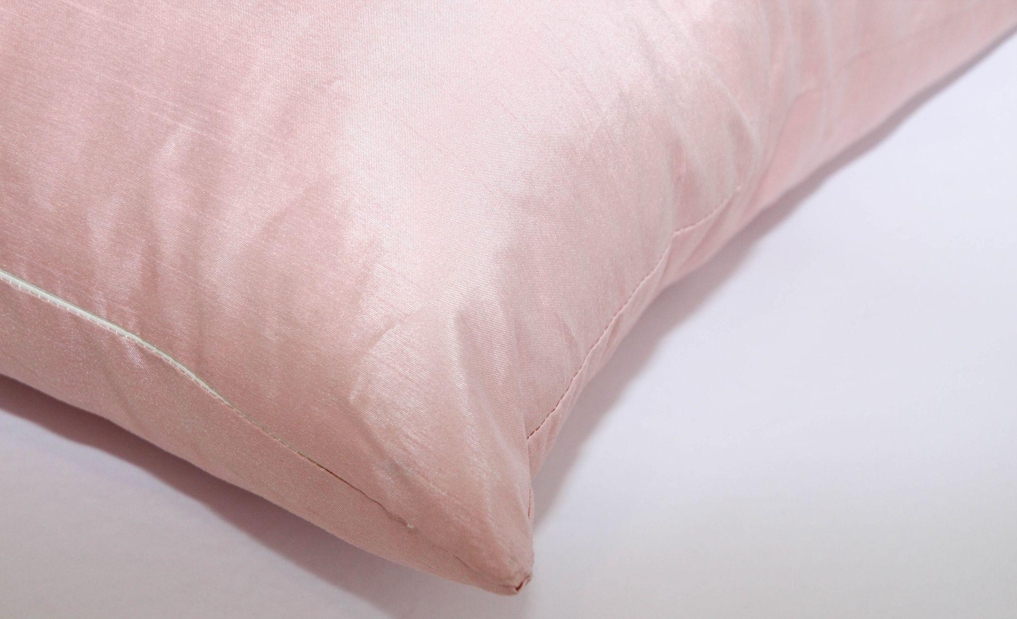 Blush Pink Dupioni Silk luxury Decorative Throw Pillow For Sale 1