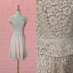 Blush Pink Lace Dress, Circa 1950s