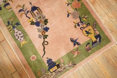 Blush Pink Pea Green Art Deco Rug