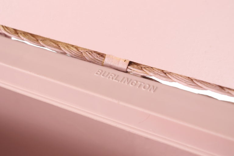 Blush Pink Rattan Picnic Basket For Sale at 1stDibs