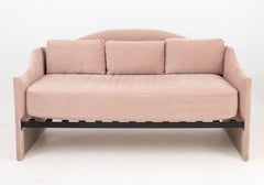 Blush Pink Ribbed Velvet Upholstered Daybed