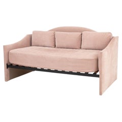 Blush Pink Ribbed Velvet Upholstered Daybed