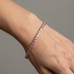 Blush Pink Sapphire 14K (Custom) Yellow Gold Tennis Bracelet
