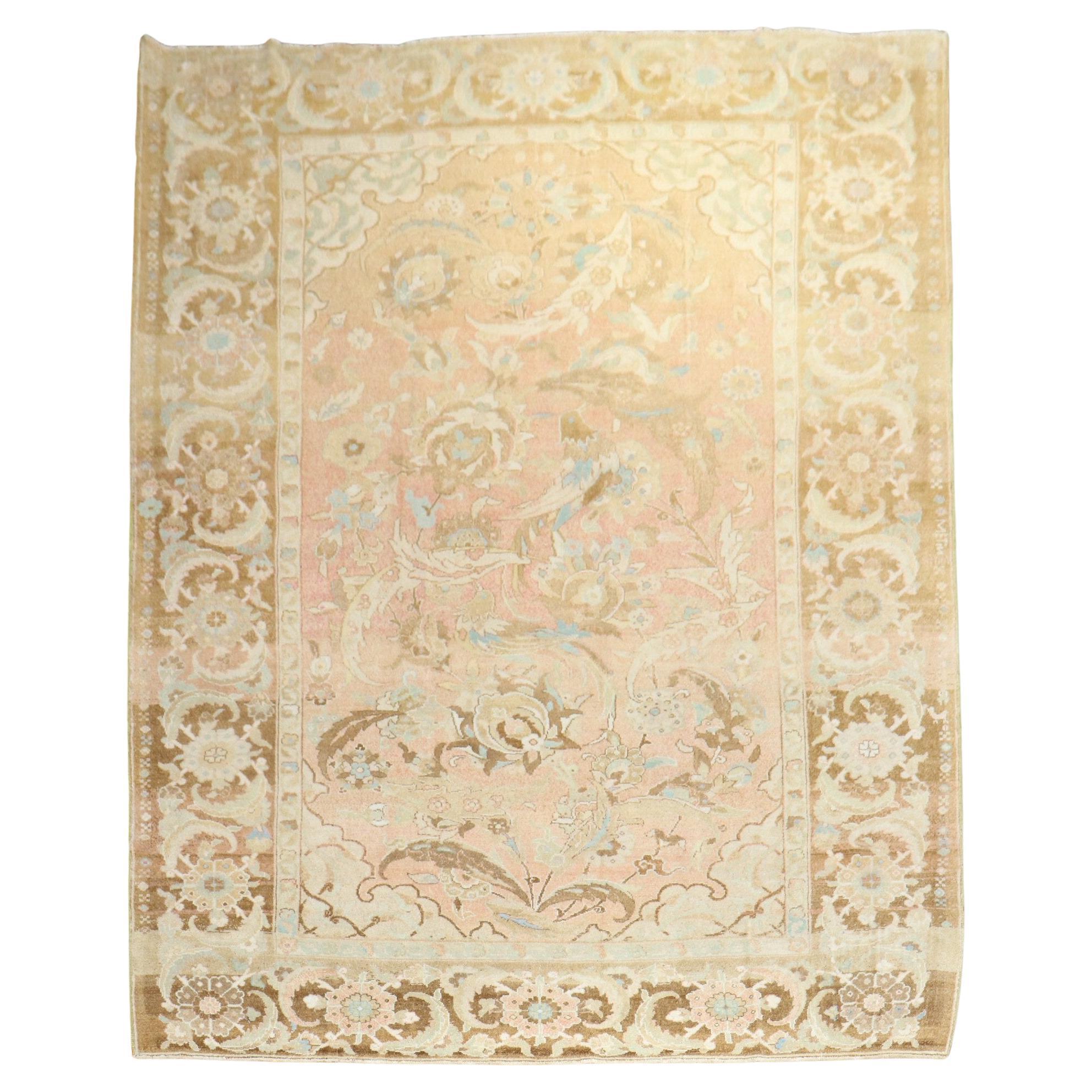 Blush Pink Vintage Turkish Room Size Rug