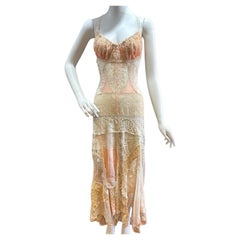 Blush Pink & White Antique Lace Patchwork Gown