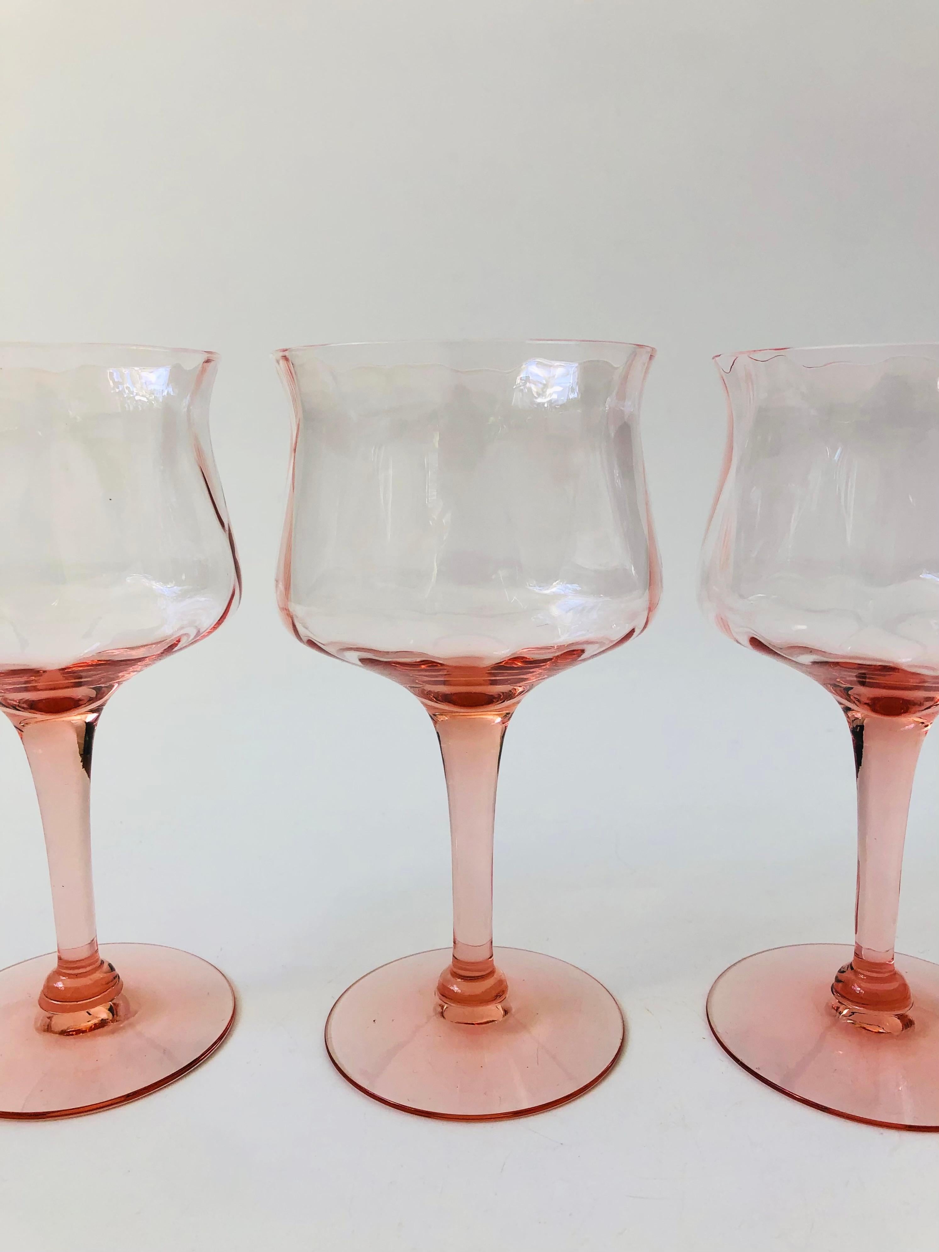 Blush Pink Wine Glasses, Set of 4 at 1stDibs light pink wine glasses