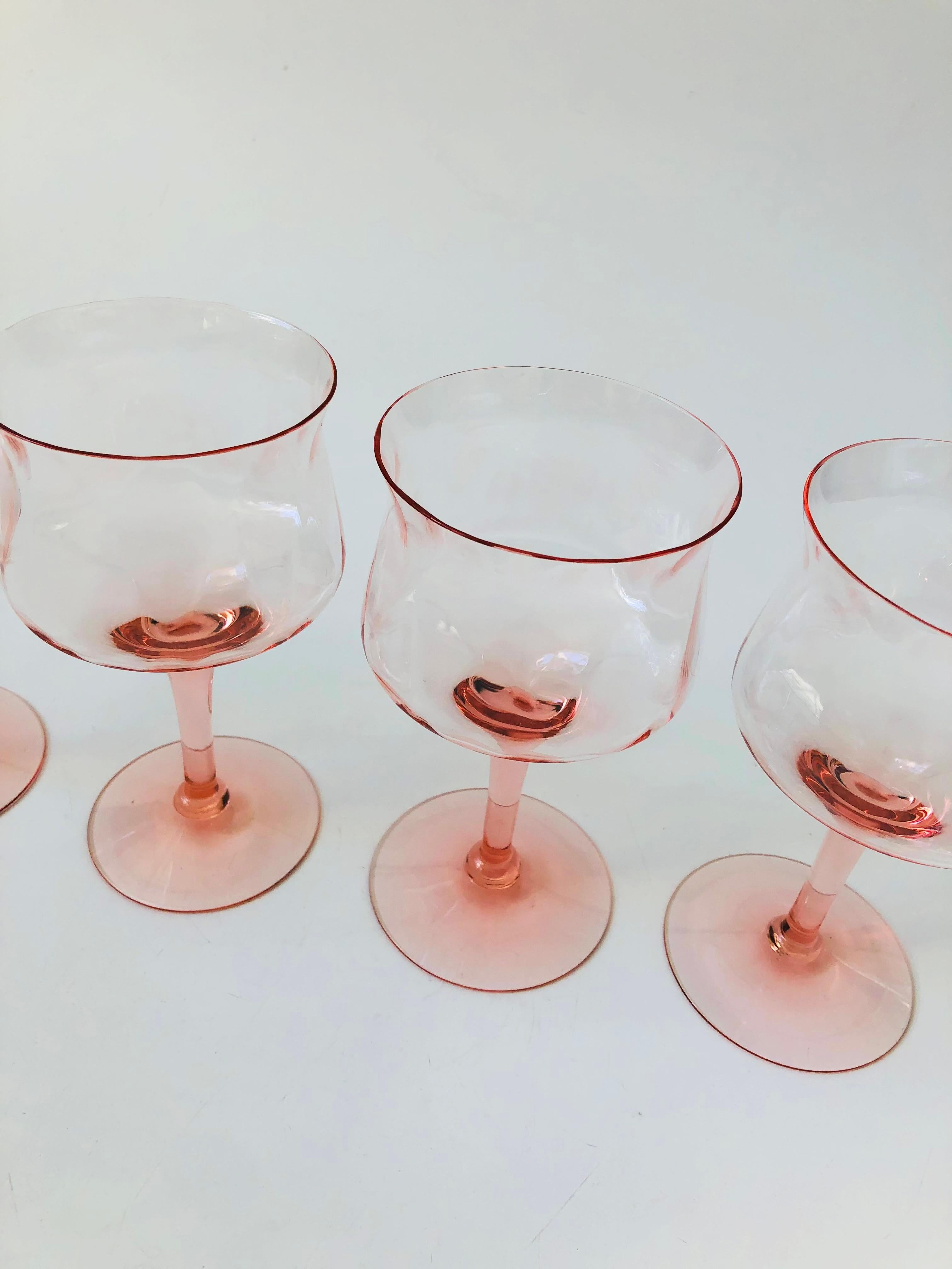 Blush Pink Wine Glasses, Set of 4 at 1stDibs light pink wine glasses