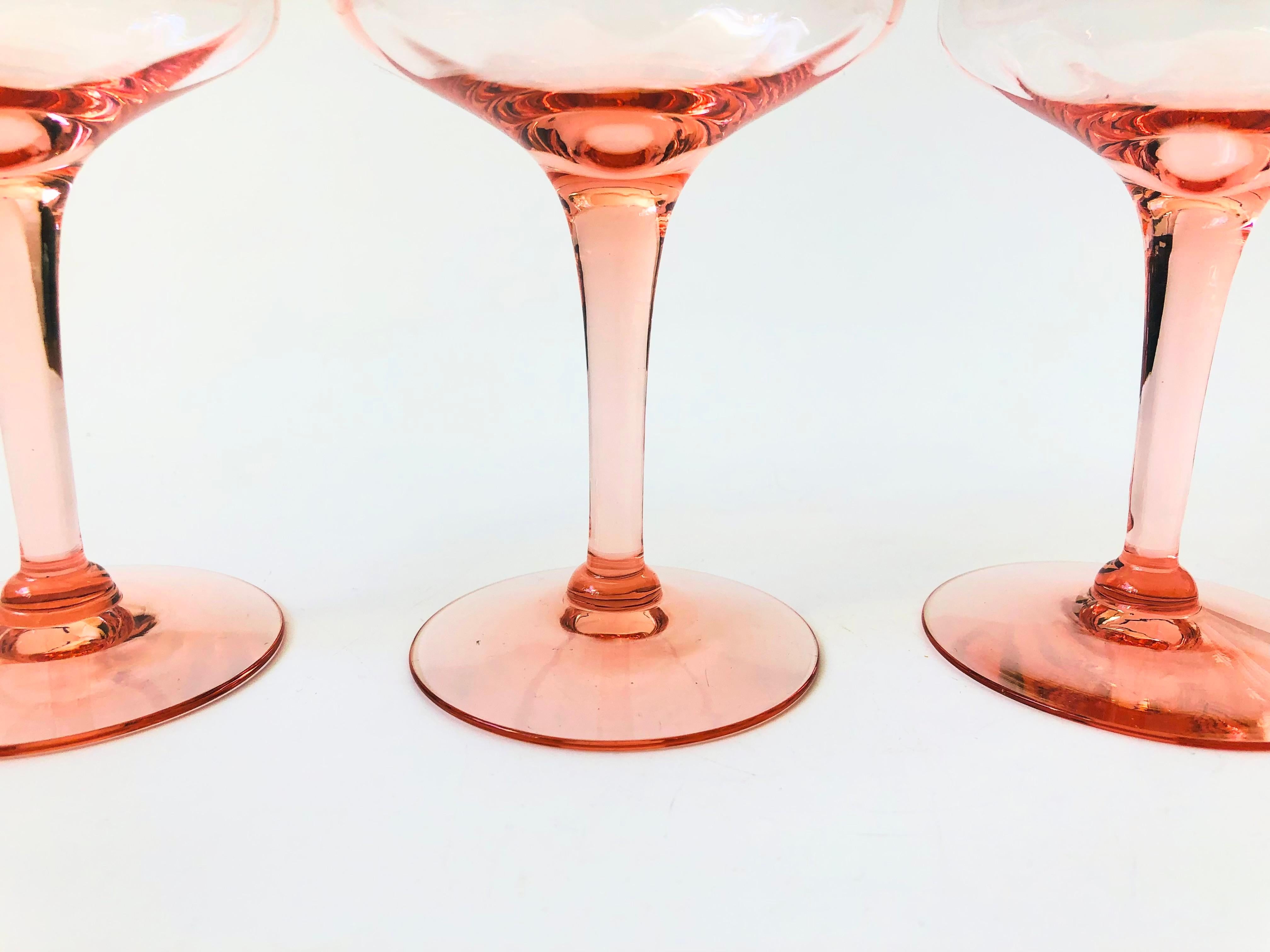 Blush Pink Wine Glasses, Set of 4 at 1stDibs light pink wine glasses