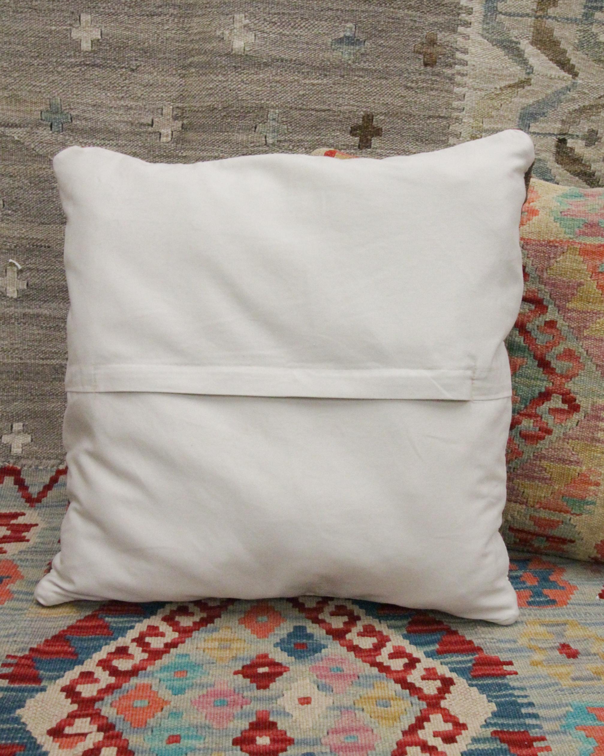 Scandinavian Modern Blush Pink Wool Kilim Cushion Cover Handwoven Geometric Scatter Cushion