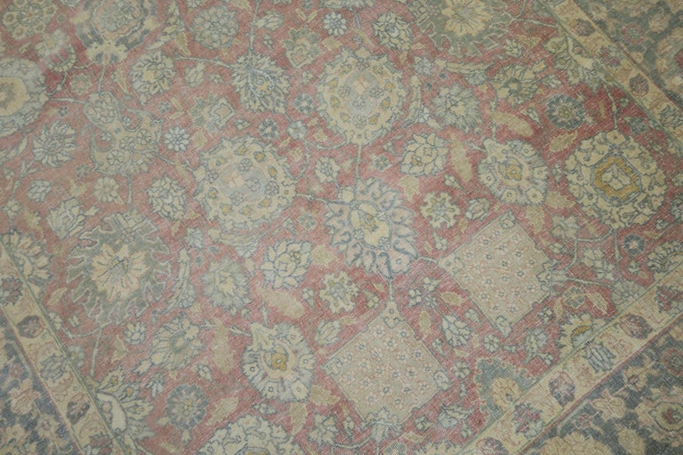Blush Raspberry Pink Persian Tabriz Rug For Sale at 1stDibs