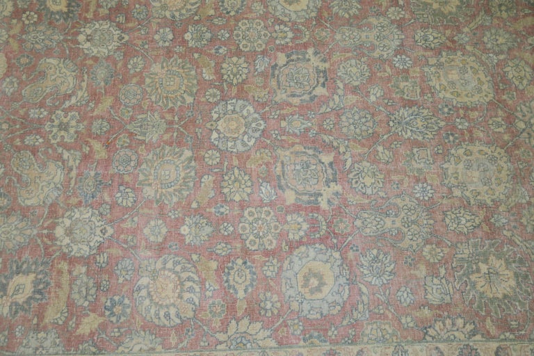 Blush Raspberry Pink Persian Tabriz Rug For Sale at 1stDibs