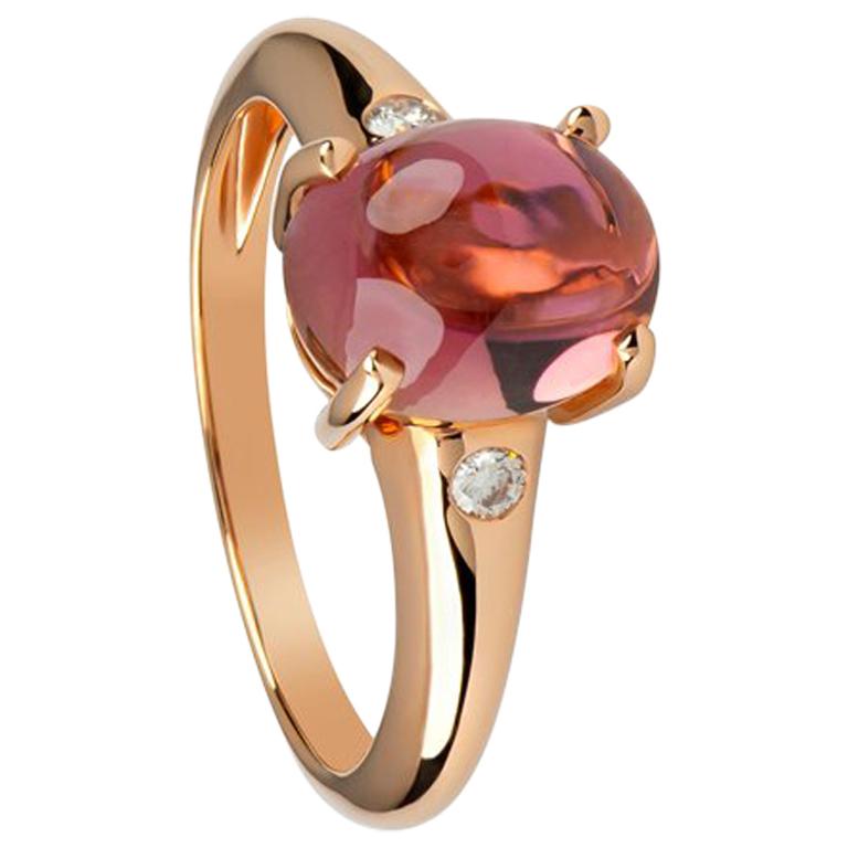  Zorab Creation, Blush Tourmaline and Diamond Rose Gold Ring For Sale