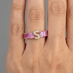 Blush Signature Pink Sapphire & Diamond 18K Yellow Gold Band Ring