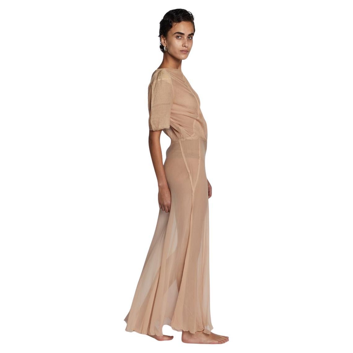 Blush Silk Chiffon Dress 1930s