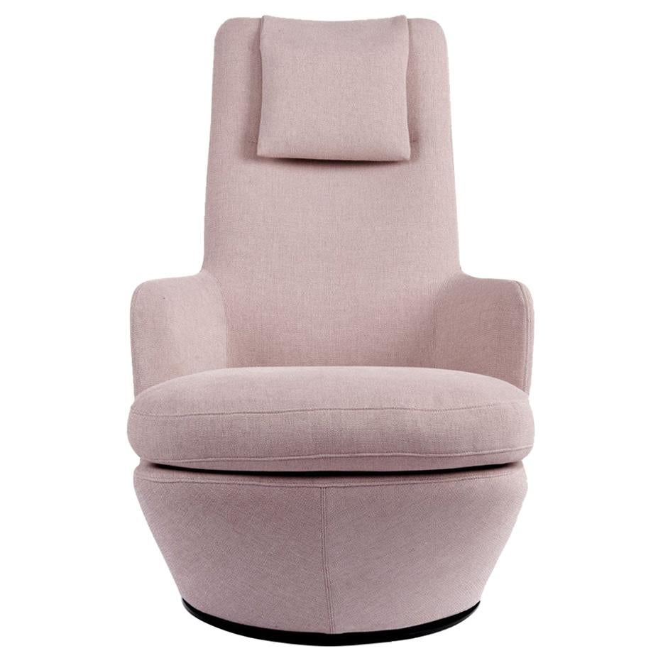 Blush Soft Woven High Back Swivel Lounge Chair, Bensen