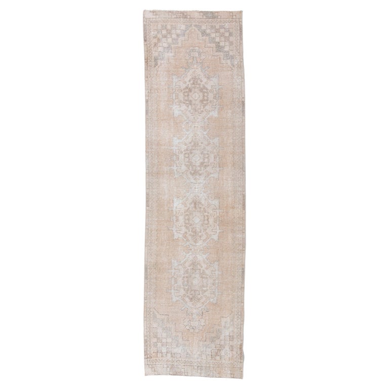 Blush Vintage Turkish Runner Rug For Sale at 1stDibs