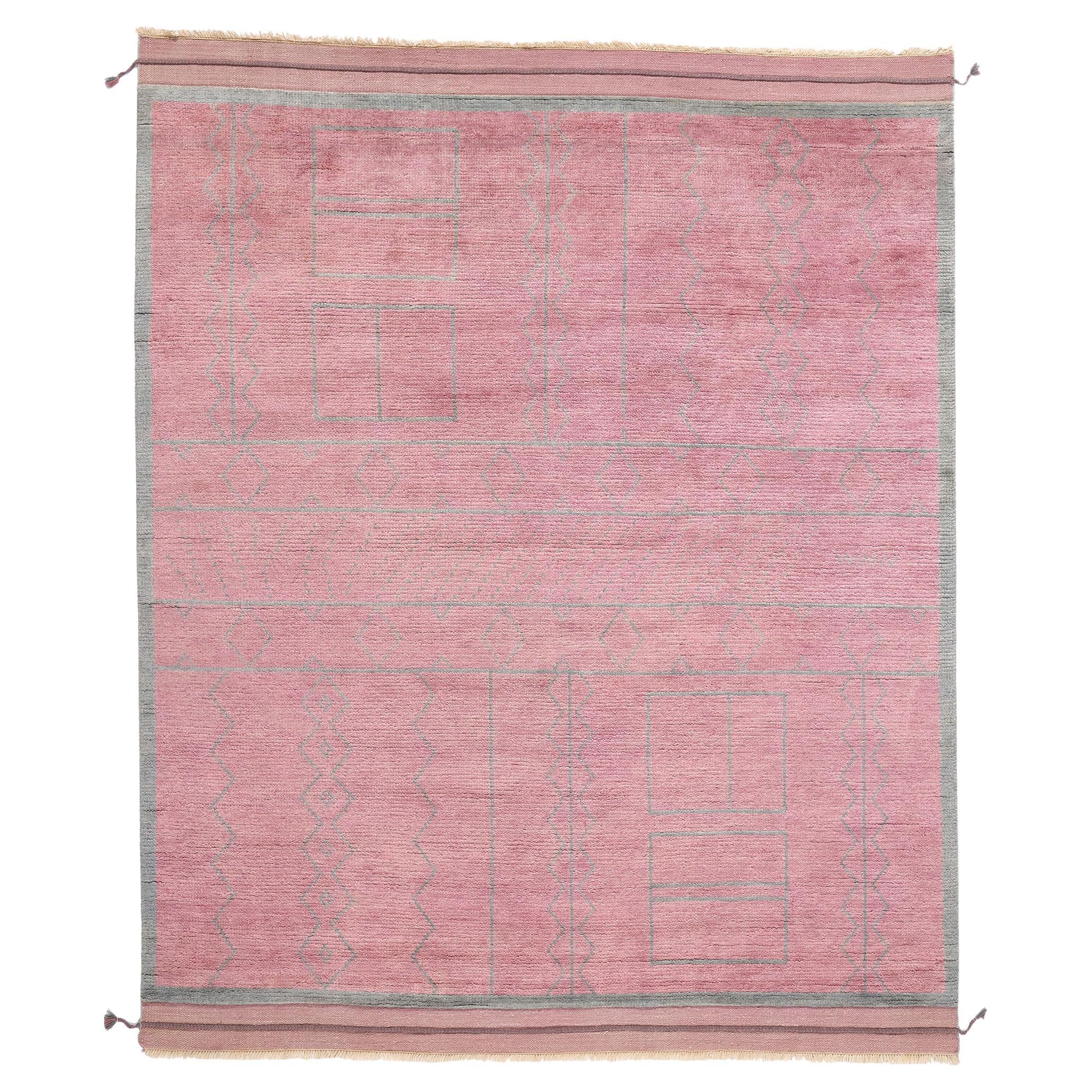 Blushing Nomad Boho Chic Pink Moroccan Rug, 08'04 x 10'02