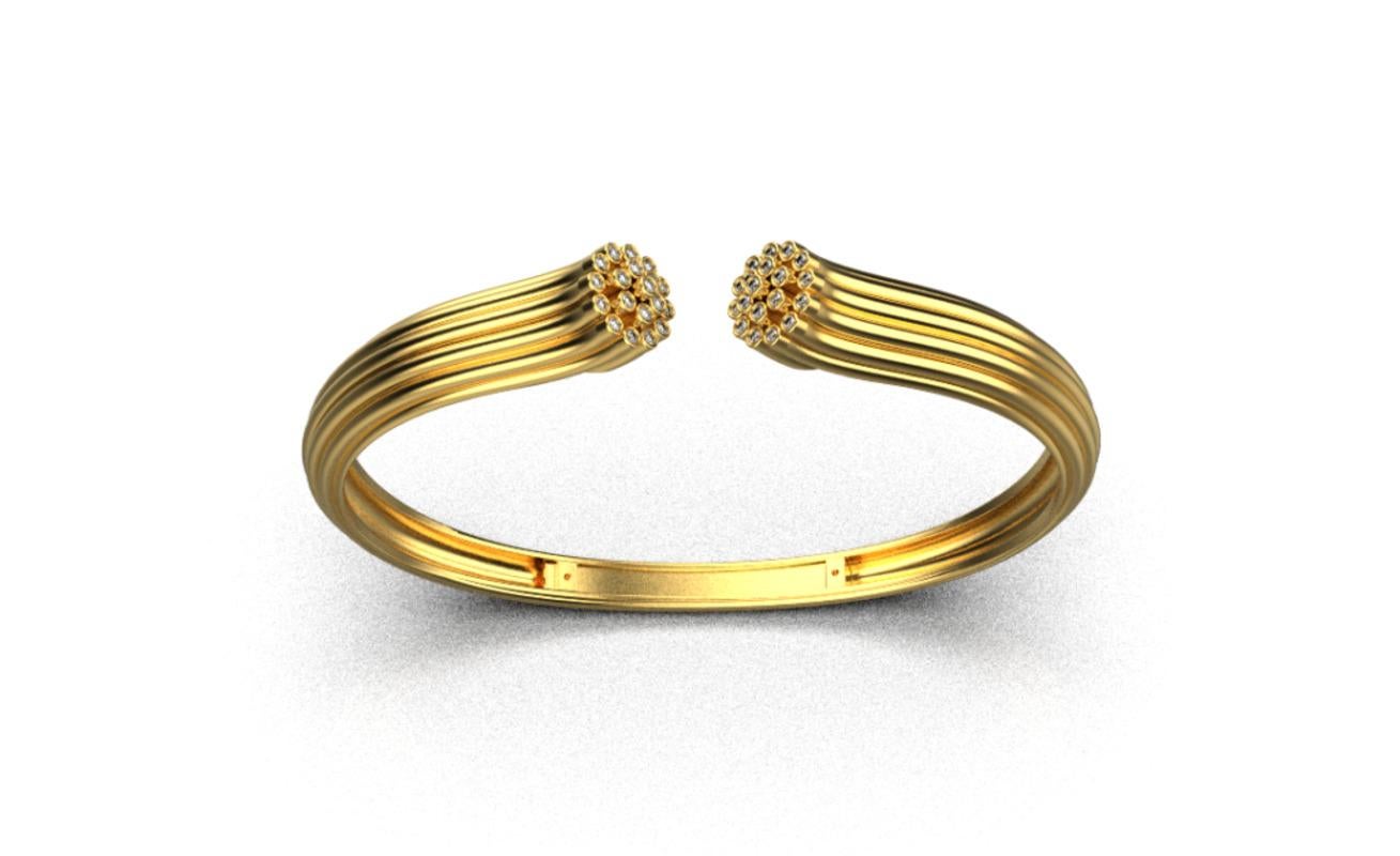 Modern Blüte Bracelet, 18k Gold, 0.48ct For Sale