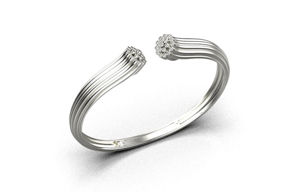 Blüte-Armband, Sterling Silber, 0,48ct im Zustand „Neu“ im Angebot in Leigh-On-Sea, GB