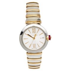 Blvgari Silver 18k Rose Gold Stainless Steel Lvcea 102197 Women's Wristwatch 33