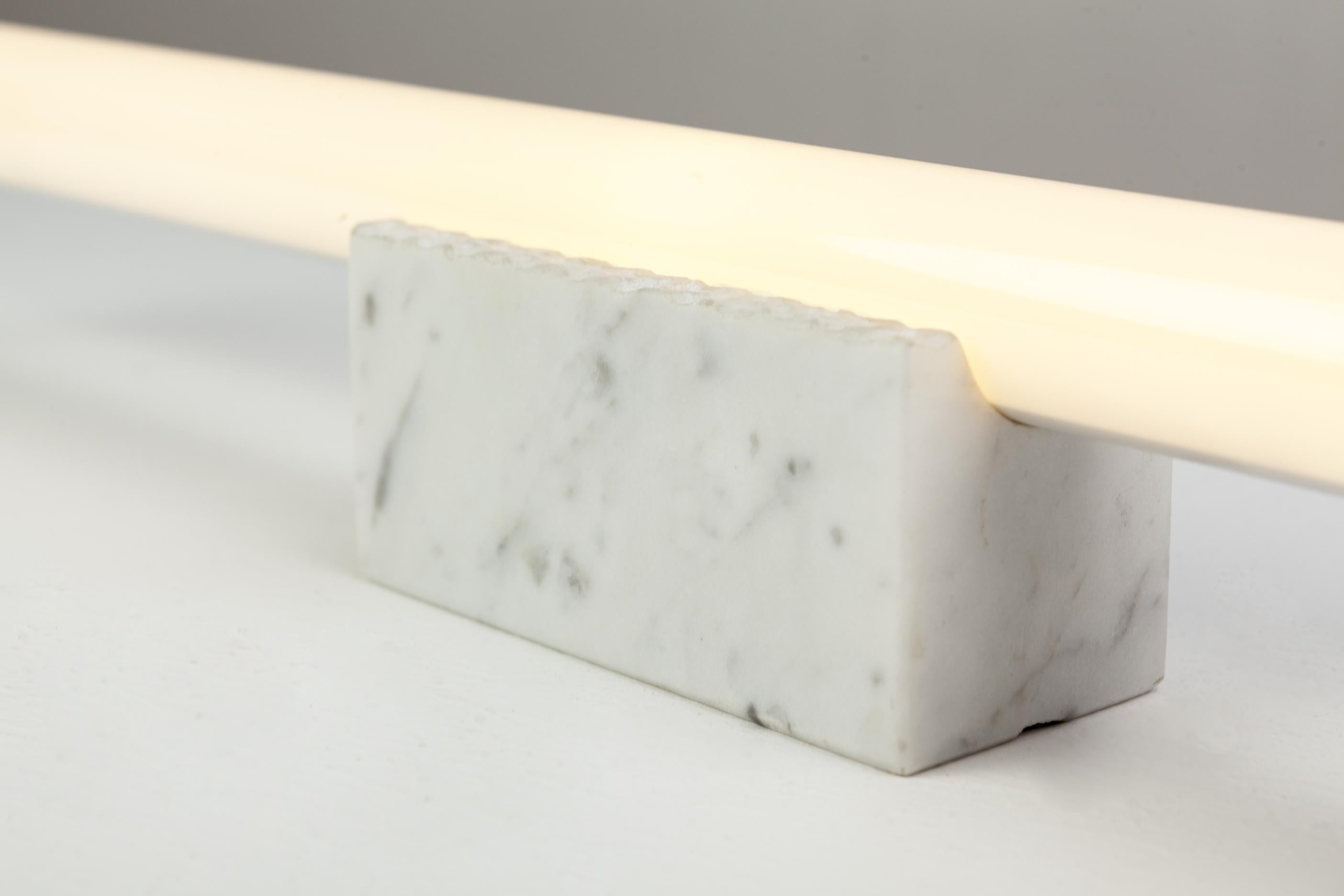 Polish BLVR Carrara Bianco Wall Light by Lexavala