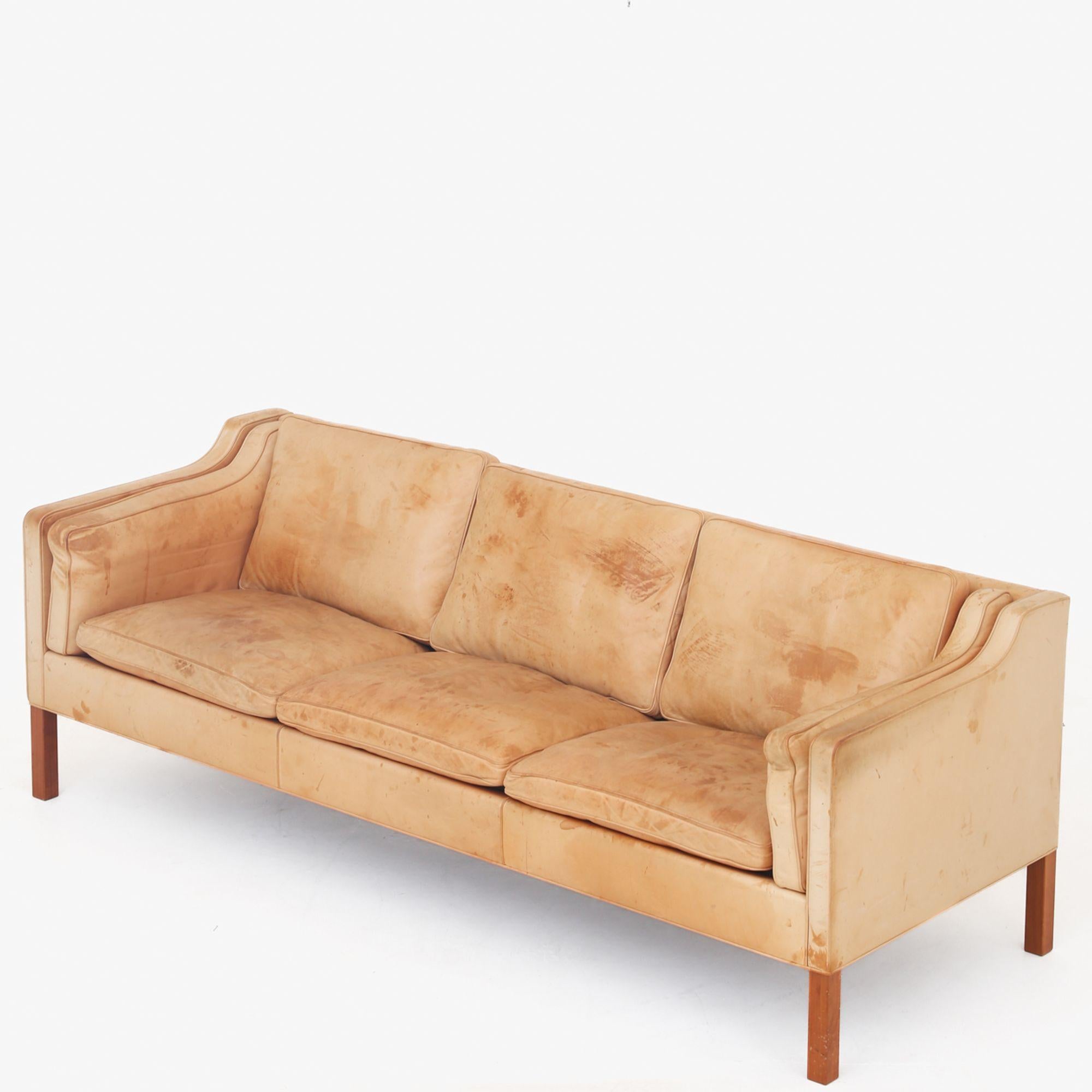 Leather BM 2213 Sofa by Børge Mogensen
