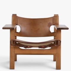 BM 2226 - "Chaise espagnole" en cuir patiné par Børge Mogensen