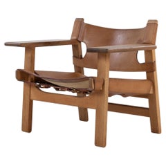 BM 2226 - "Chaise espagnole" en cuir patiné par Børge Mogensen