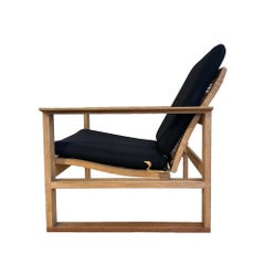 Borge Mogensen cane and oak lounge chair design 1956