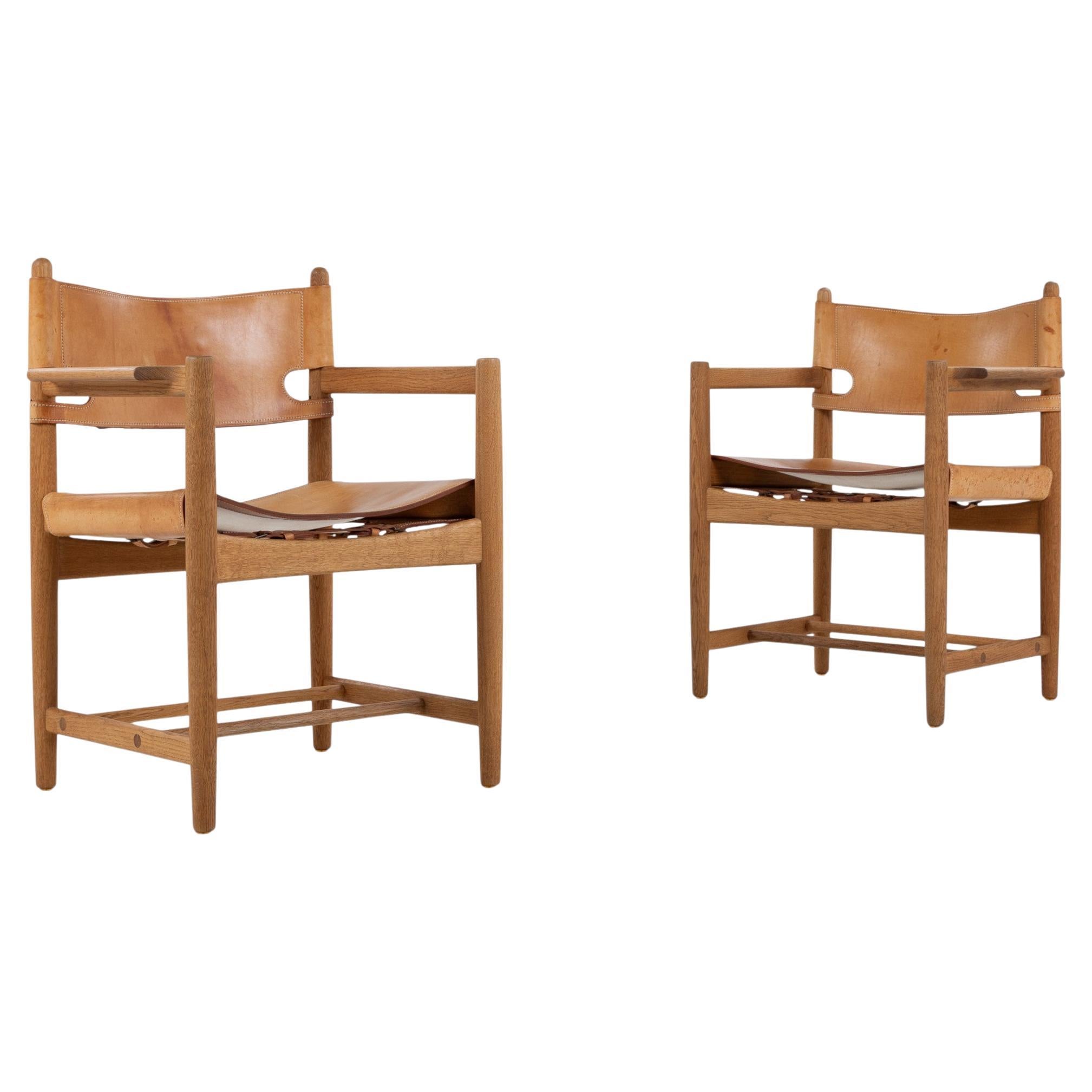 BM 3238 - Pair of Dining Chairs in oak by Børge Mogensen For Sale