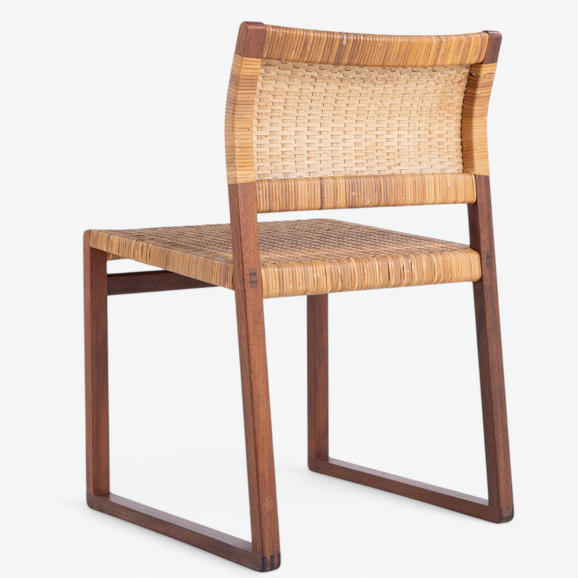 Danish BM 61 - Set of 4 dining chairs in mahogany by Børge Mogensen