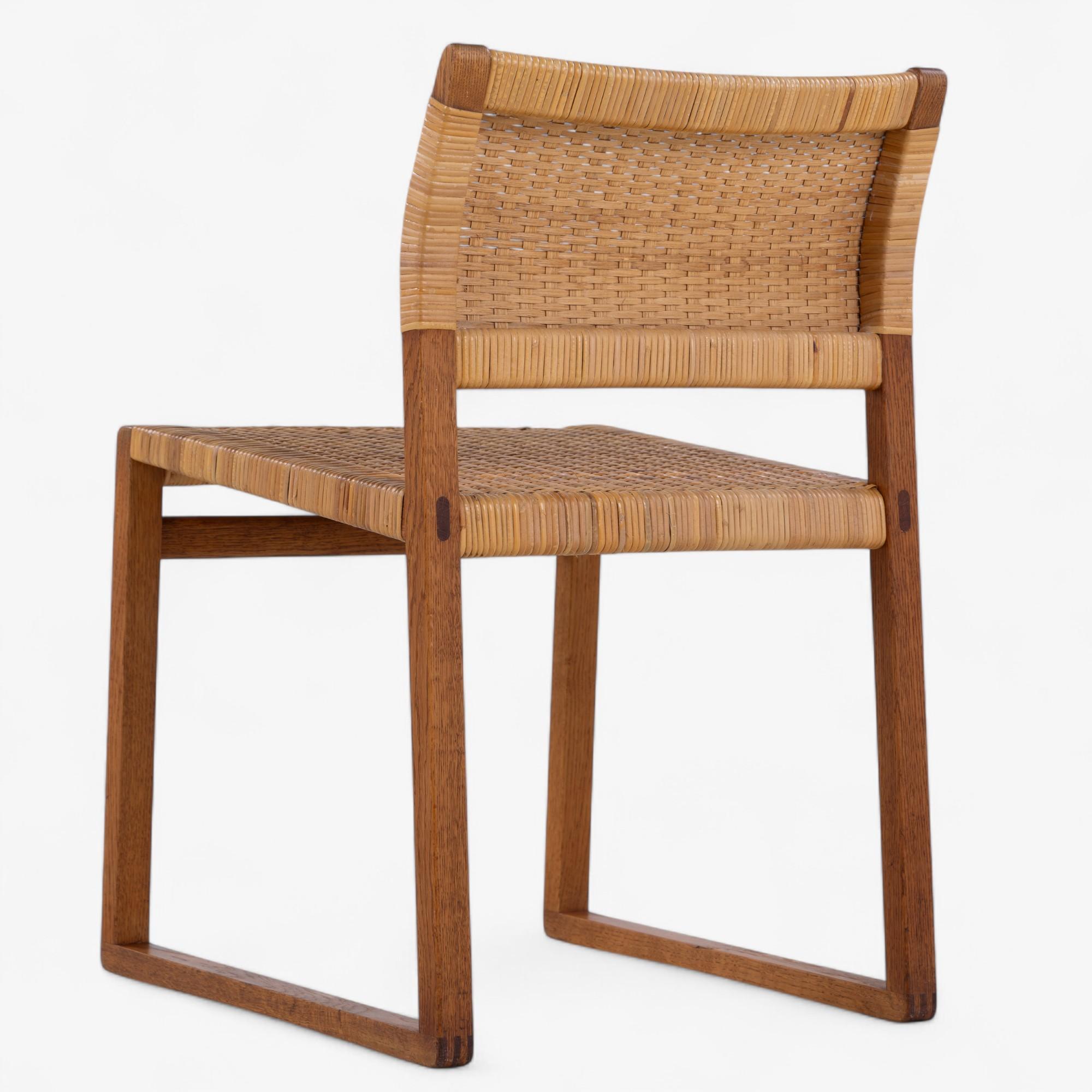 Danois BM 61 - Set of 4 dining chairs in oak by Børge Mogensen en vente