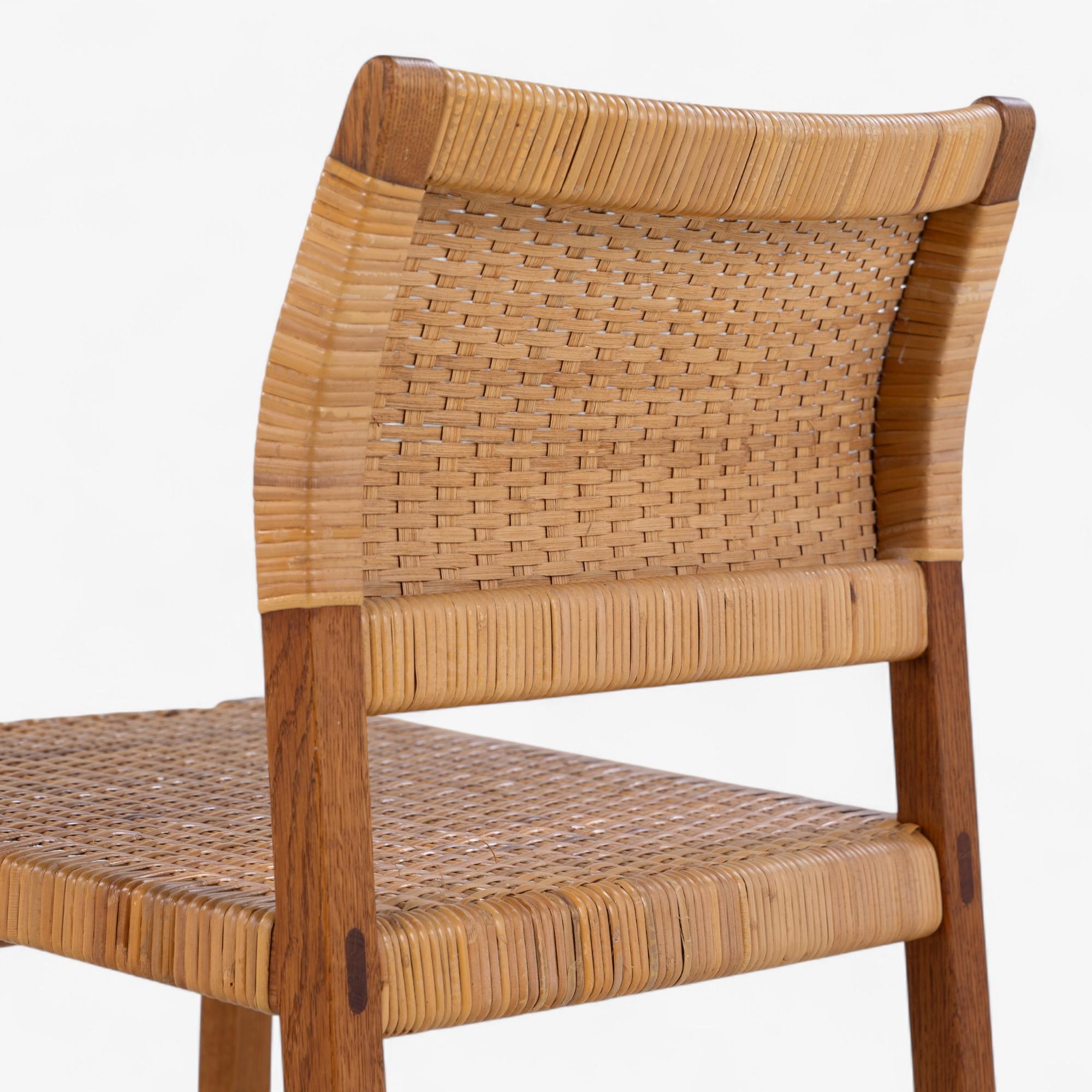 BM 61 - Set of 4 dining chairs in oak by Børge Mogensen Bon état - En vente à Copenhagen, DK