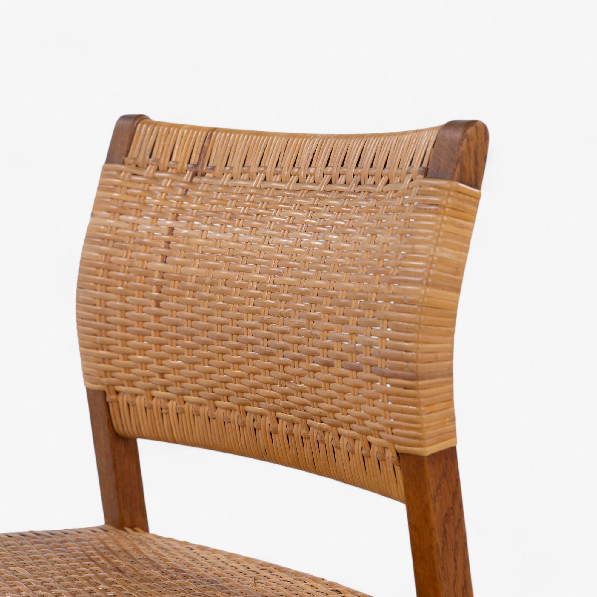 Osier BM 61 - Set of 4 dining chairs in oak by Børge Mogensen en vente