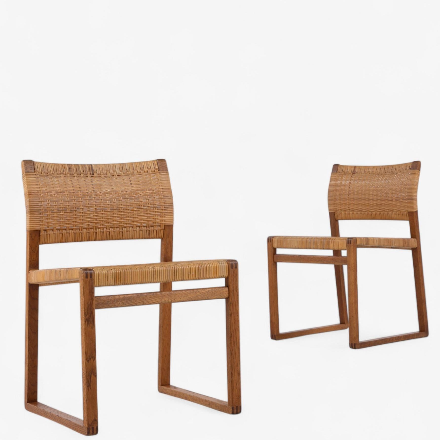 BM 61 - Set of 4 dining chairs in oak by Børge Mogensen en vente 2