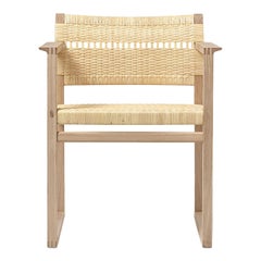 BM 62 Børge Mogensen 62 Armchair in Oak and Woven Cane Wicker