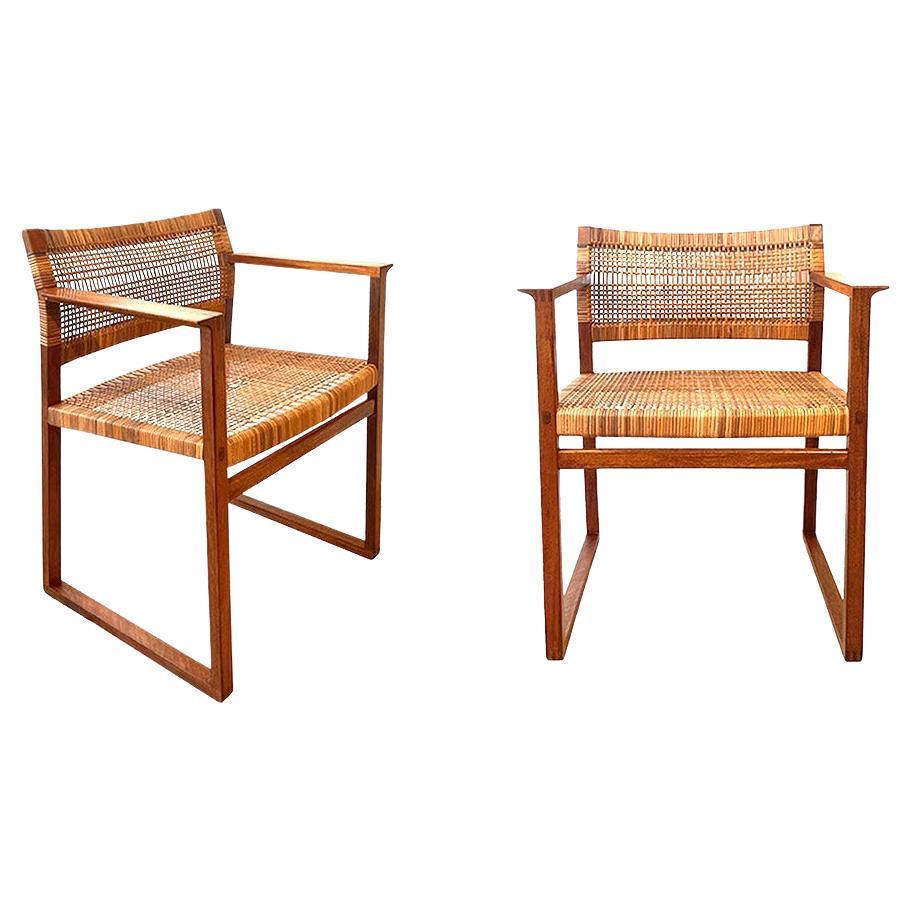 BM 62 mahogany armchairs by Borge Mogensen  For Sale