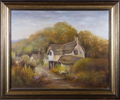 B.M. Denner - 20th Century Oil, Rural Scene with Thatched Cottage