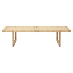 BM0488L Table Bench, Oak Oil, Cane by Børge Mogensen