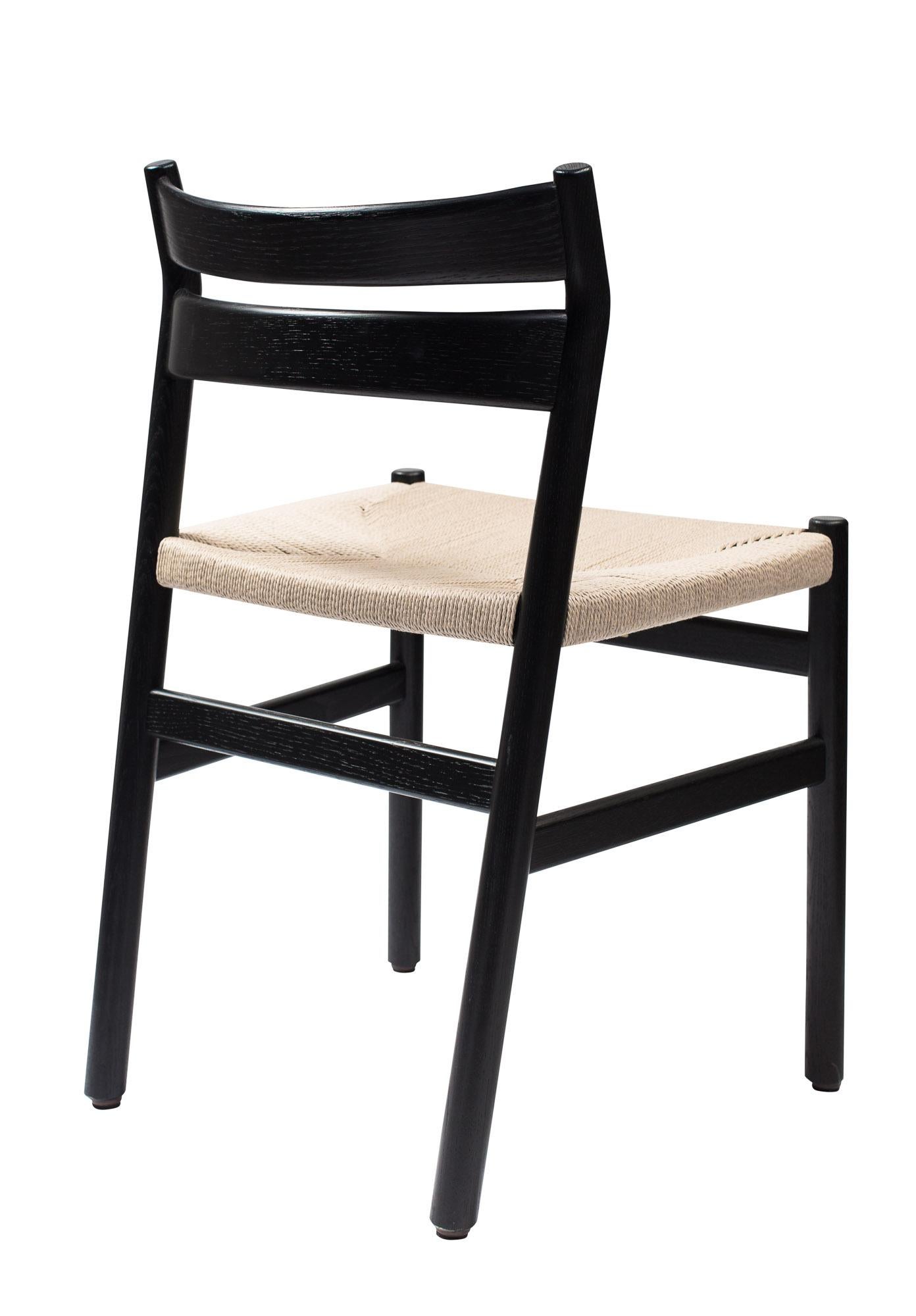 Scandinavian Modern BM1 Chair by Borge Mogensen, Black Lacquered Oak