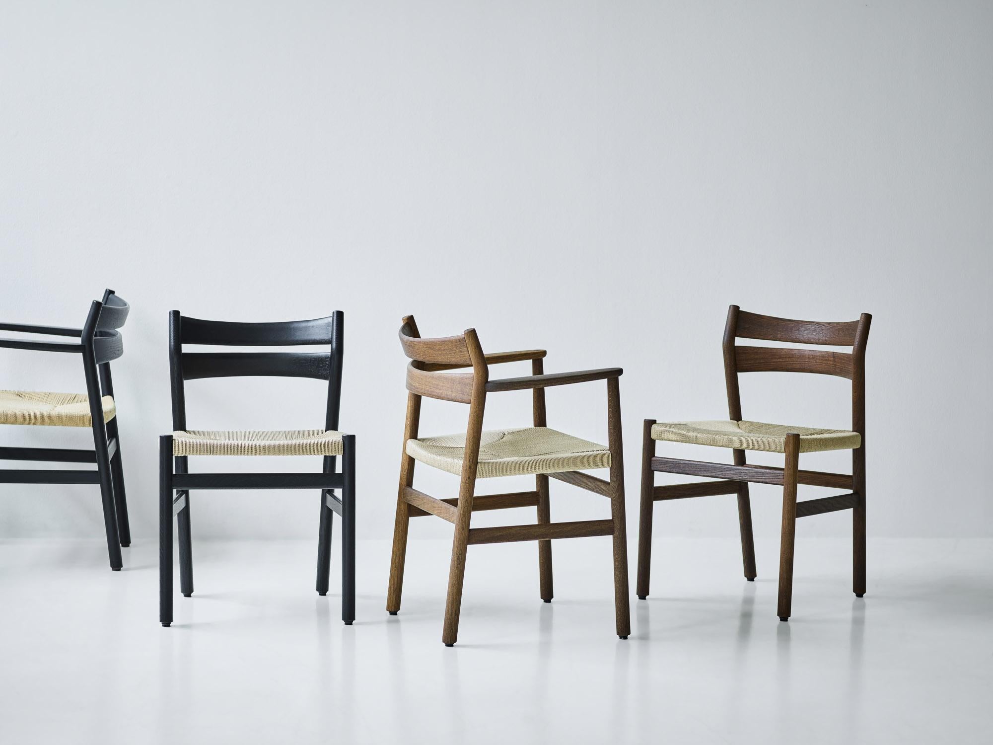Danish BM1 Chair by Borge Mogensen, Black Lacquered Oak