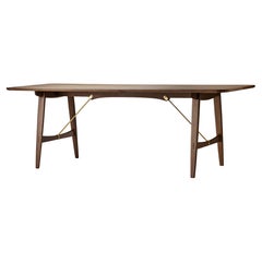 BM1160 Hunting Table in Walnut Oil  with Brass Cross Bars by Børge Mogensen