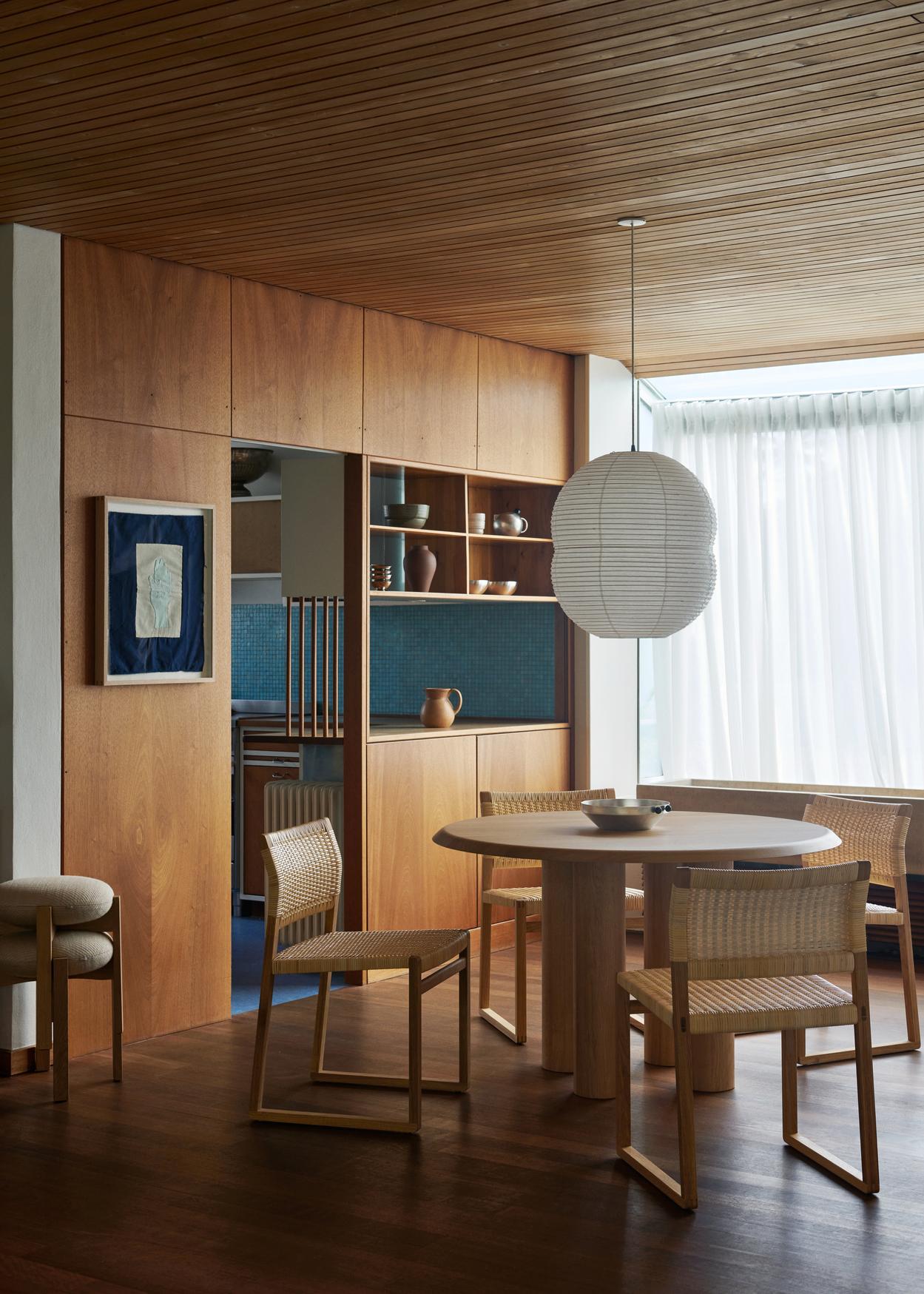 Contemporary BM61 Chair, Lacquered Oak/Natural Cane Wicker, by Børge Mogensen for Fredericia For Sale