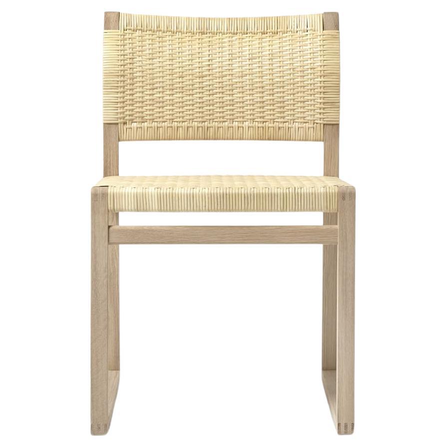 BM61 Chair, Lacquered Oak/Natural Cane Wicker, by Børge Mogensen for Fredericia For Sale
