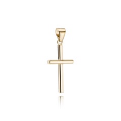 BNH Modern 14kt Gold Wide Bar Cross Pendant, 21.5 x 34 mm, Denmark