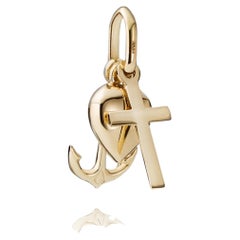 BNH pendant with cross, anchor and heart in 14 karat gold – Faith, hope and lov