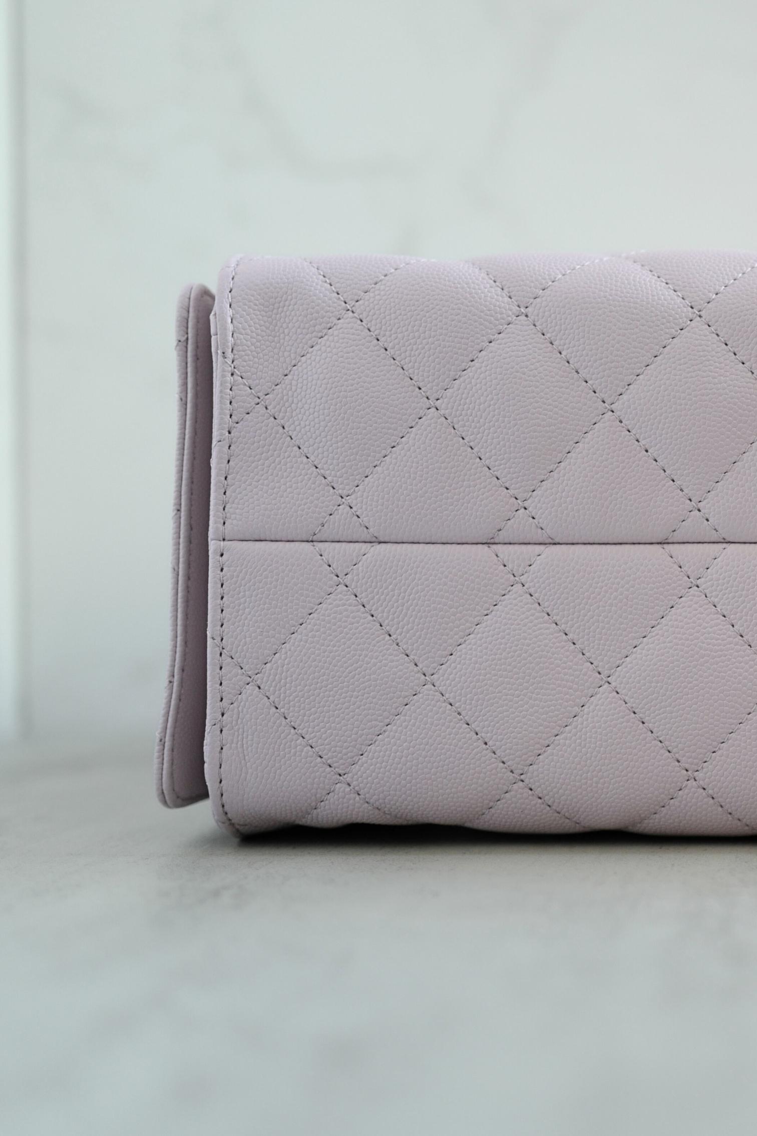 BNIB Chanel 25K Small Hobo Bag Lilac Grained Calfskin with Gold Hardware (Sac hobo en cuir de veau grainé lilas avec accessoires en or) en vente 11