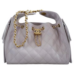 BNIB Chanel 25K Small Hobo Bag Lilac Grained Calfskin with Gold Hardware