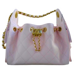 BNIB Chanel 26C Mini Hobo Bag Pink Grained Calfskin with Gold Hardware